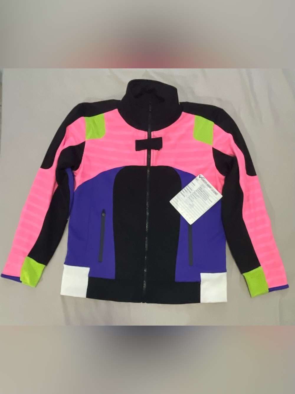 Colorblock Performance Jacket in Pink, Purple & Black